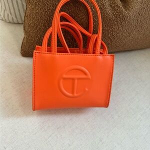 Telfar Mini Shopper Bag in Vibrant Orange